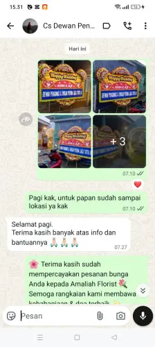 Testimonial Papan Bunga Pernikahan kawasan industri tuban