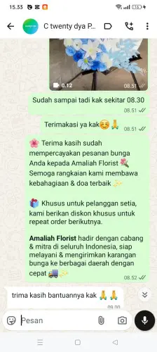 Testimonial Standing Flower kawasan industri tuban